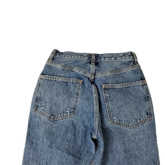 BDG Womens Jeans 24 Blue High Rise Relaxed Straight Button Fly Distressed Denim - Picture 5 of 10